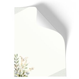 Stationery-Motif GREEN BRANCHES | Flowers & Petals | High quality Stationery DIN A5 - 50 Sheets | 90 g/m² | Printed on one side | Order online! | Paper-Media