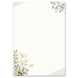 100 fogli di carta da lettera decorati RAMI VERDI DIN A6 Fiori & Petali, Natura, Paper-Media
