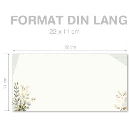 GRÜNE ZWEIGE Briefumschläge Einladung CLASSIC 25 Briefumschläge (ohne Fenster), DIN LANG (220x110 mm), DLOF-8367-25