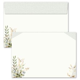 100 patterned envelopes GREEN BRANCHES in C6 format (windowless) Flowers & Petals, Nature, Paper-Media