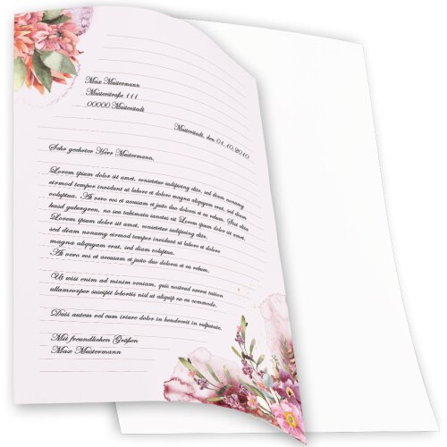 Motivpapier BLÜTENZEIT Liebesbrief Blumen & Blüten DIN A4 Format 100 Blatt 