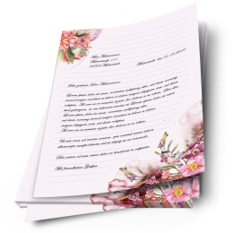 Motif Letter Paper! FLOWER TIME 50 sheets DIN A4