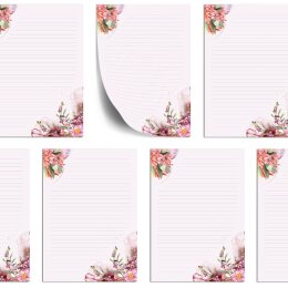 50 fogli di carta da lettera decorati TEMPO DEI FIORI DIN A5
