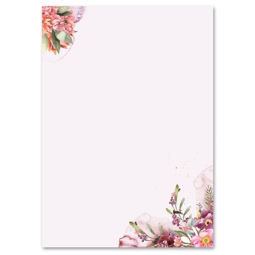 Motif Letter Paper! FLOWER TIME 100 sheets DIN A6 Flowers & Petals, Love Letter, Paper-Media