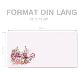 FLOWER TIME Briefumschläge Summer CLASSIC 10 envelopes (windowless), DIN LONG (220x110 mm), DLOF-8368-10