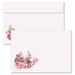 50 patterned envelopes FLOWER TIME in C6 format (windowless) Flowers & Petals, Summer, Paper-Media