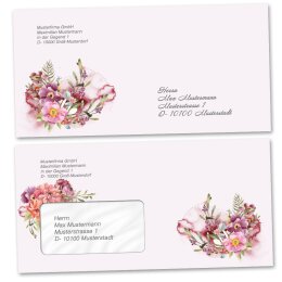 100 patterned envelopes FLOWER TIME in C6 format (windowless)
