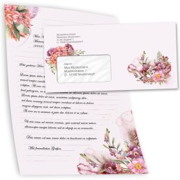 Briefpapier Set BLÜTENZEIT - 40-tlg. DL (mit Fenster)