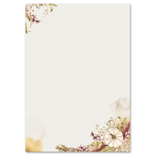 Motif Letter Paper! AUTUMN GARDEN 50 sheets DIN A4 Flowers & Petals, Seasons - Autumn, Autumn motif, Paper-Media