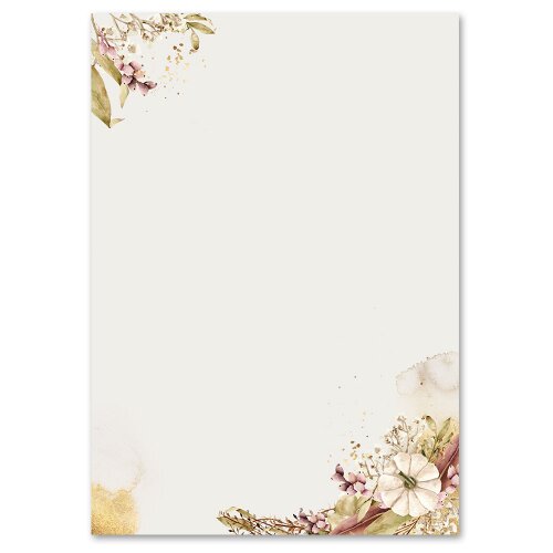 Motif Letter Paper! AUTUMN GARDEN 50 sheets DIN A5 Flowers & Petals, Seasons - Autumn, Autumn motif, Paper-Media