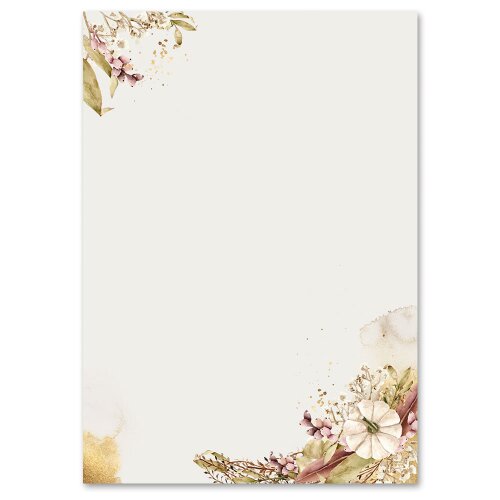 Motif Letter Paper! AUTUMN GARDEN 100 sheets DIN A6 Flowers & Petals, Seasons - Autumn, Autumn motif, Paper-Media