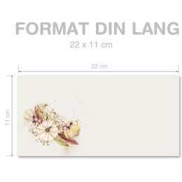 JARDIN DAUTOMNE Briefumschläge Fleurs sauvages CLASSIC 10 enveloppes (sans fenêtre), DIN LANG (220x110 mm), DLOF-8369-10