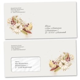 Envelopes Flowers & Petals, Seasons - Autumn, AUTUMN GARDEN 50 envelopes (windowless) - DIN LONG (220x110 mm) | Self-adhesive | Order online! | Paper-Media