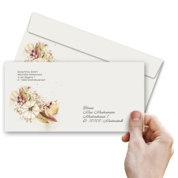 50 patterned envelopes AUTUMN GARDEN in standard DIN long format (windowless)