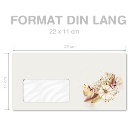 AUTUMN GARDEN Briefumschläge Wildflowers CLASSIC 100 envelopes (with window), DIN LONG (220x110 mm), DLMF-8369-100