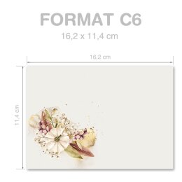 Briefumschläge Blumen & Blüten, Jahreszeiten - Herbst, HERBSTGARTEN 10 Briefumschläge - DIN C6 (162x114 mm) | selbstklebend | Online bestellen! | Paper-Media