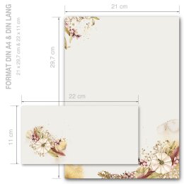 200-pc. Complete Motif Letter Paper-Set AUTUMN GARDEN