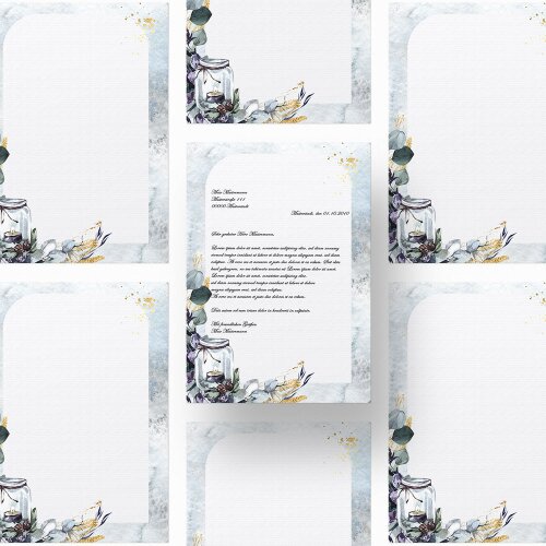Motif Letter Paper! WINTER CANDLE 20 sheets DIN A4
