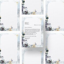 20 fogli di carta da lettera decorati CANDELA INVERNALE DIN A4