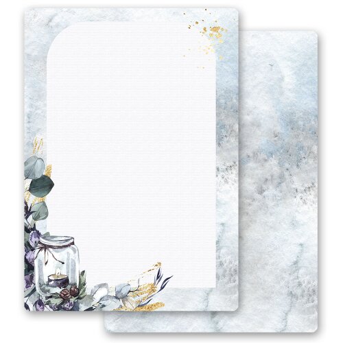 Motif Letter Paper! WINTER CANDLE 50 sheets DIN A4 Christmas, Winter, Paper-Media