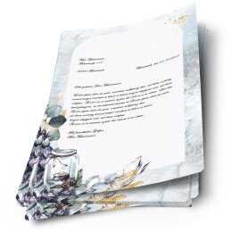 50 fogli di carta da lettera decorati CANDELA INVERNALE DIN A4