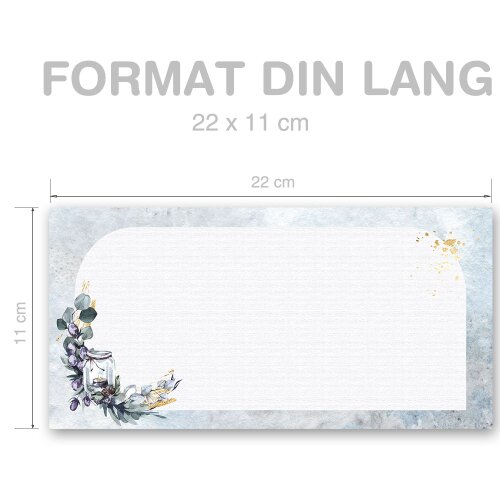 10 patterned envelopes WINTER CANDLE in standard DIN long format (windowless)