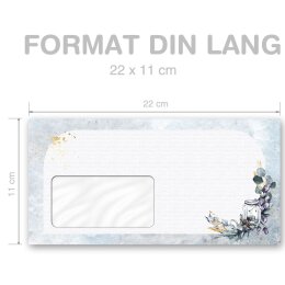 WINTER CANDLE Briefumschläge Nostalgia CLASSIC 10 envelopes (with window), DIN LONG (220x110 mm), DLMF-7002-10