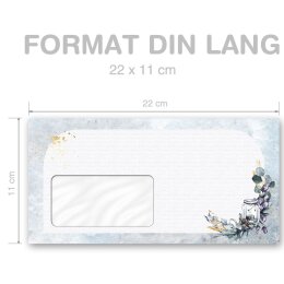 WINTER CANDLE Briefumschläge Nostalgia CLASSIC 50 envelopes (with window), DIN LONG (220x110 mm), DLMF-7002-50