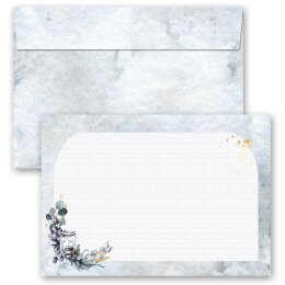 10 patterned envelopes WINTER CANDLE in C6 format (windowless) Christmas, Nostalgia, Paper-Media