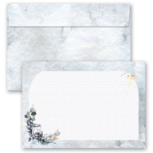25 patterned envelopes WINTER CANDLE in C6 format (windowless) Christmas, Nostalgia, Paper-Media