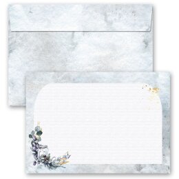 100 patterned envelopes WINTER CANDLE in C6 format (windowless) Christmas, Nostalgia, Paper-Media