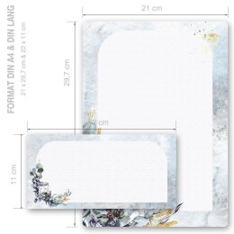20-pc. Complete Motif Letter Paper-Set WINTER CANDLE