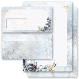 100-pc. Complete Motif Letter Paper-Set WINTER CANDLE Christmas, Stationery with envelope, Paper-Media