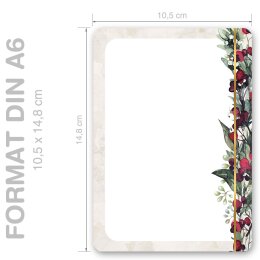 MISTLETOE Briefpapier Christmas paper ROUNDED 100 sheets, DIN A6 (105x148 mm), A6R-696-100