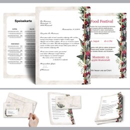 50 patterned envelopes MISTLETOE in standard DIN long format (windowless)