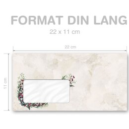 MISTELZWEIGE Briefumschläge Weihnachtswelt CLASSIC 25 Briefumschläge (mit Fenster), DIN LANG (220x110 mm), DLMF-7003-25