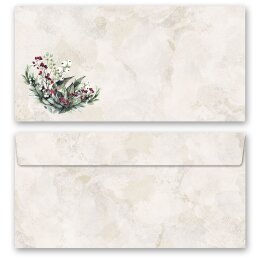MISTLETOE Briefpapier Sets Christmas motif ROUNDED 40-pc. Complete set, DIN A4 & DIN LONG Set., SOR-7003-40