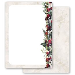 Stationery-Sets Christmas, MISTLETOE 100-pc. Complete set - DIN A4 & DIN LONG Set. | Order online! | Paper-Media