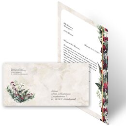 200-pc. Complete Motif Letter Paper-Set MISTLETOE