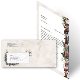 Motiv-Briefpapier Set MISTELZWEIGE - 100-tlg. DL (mit Fenster)