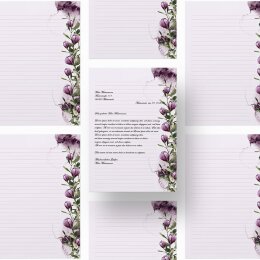 20 fogli di carta da lettera decorati Fiori & Petali CROCI DIN A4 - Paper-Media