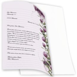 Stationery-Motif CROCUSES | Flowers & Petals | High quality Stationery DIN A4 - 20 Sheets | 90 g/m² | Printed on one side | Order online! | Paper-Media