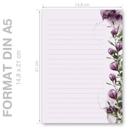 Stationery-Motif CROCUSES | Flowers & Petals | High quality Stationery DIN A5 - 50 Sheets | 90 g/m² | Printed on one side | Order online! | Paper-Media