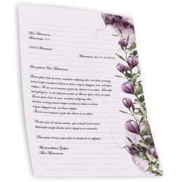 Motif Letter Paper! CROCUSES 50 sheets DIN A5