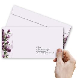 10 patterned envelopes CROCUSES in standard DIN long format (windowless)
