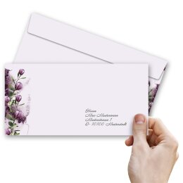 25 patterned envelopes CROCUSES in standard DIN long format (windowless)