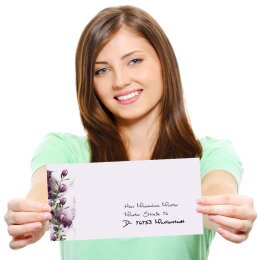 25 patterned envelopes CROCUSES in standard DIN long format (windowless)