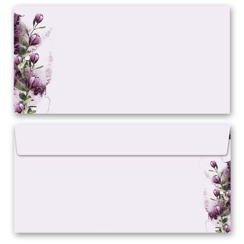 Briefumschläge KROKUSSE - 100 Stück DIN LANG (ohne Fenster) Blumen & Blüten, Frühling, Paper-Media