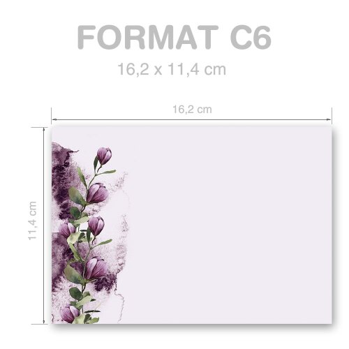 Briefumschläge Blumen & Blüten, KROKUSSE 10 Briefumschläge - DIN C6 (162x114 mm) | selbstklebend | Online bestellen! | Paper-Media
