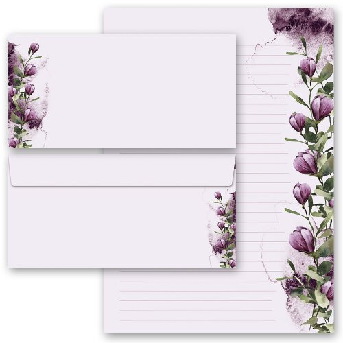 Briefpapier Set KROKUSSE - 40-tlg. DL (ohne Fenster) Blumen & Blüten, Frühling, Paper-Media